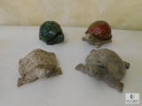 Lot of 3: Carved Stone Turtles with One Ceramic