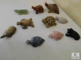 Lot of 10: Carved Stone Decorative Turtles