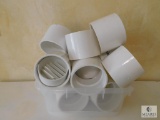 Lot of 4: 5-inch and 3.5-inch White PVC Couplings and 4-inch Drains