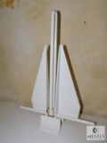 White Painted Metal Utility Boat Anchor - looks to be unused
