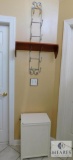 Lot - Wood Hamper, Towel Rack, and 25-inch Wood Shelf