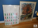 Lot of 3: Framed Posters - Ateliers Choreographers, Chagall at Pace Columbus OH, and Dog breeds