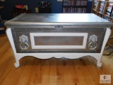 Wood Chest with Lionshead Silvertone accents - Painted White and Silver