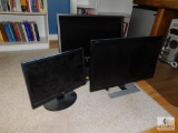 Lot of (3) Computer Flat Screens various sizes and brands
