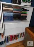 DiY-type White bookshelf with assorted Hardback & Paperback Books