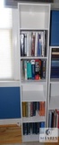 DIY-type White Bookshelf with Assorted Books