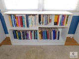 DIY white Bookshelf with Assorted Hardback & Paperback Books