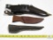 Lot of 3: Leather Knife Sheaths - (1) for Hibben Throwing Knives