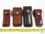 Lot of 4: Leather Knife & Multi-Tool Holsters - Schrade and Normark brand