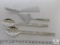 4 piece Lot Nice Stainless Serving Utensils; 2 Slotted Spoons, Spatula, Pie Server