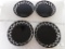 Lot of 4 Black Melamine Basket Serving Plates