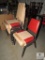 Lot of 4 Restaurant style Chairs Red Cushions