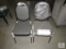 Lot of 2 Restaurant style Chairs Gray Cushions
