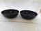 Lot of 2 Cambro Black Melamine Mixing or Salad Serving Bowls