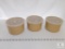 Lot of 3 GET Salad Crock with Lids 1.5 Qt each Tan