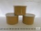 Lot of 3 Salad Crocks with Lids 1.2 Qt each Tan