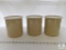 Lot of 3 Salad Crocks with Lids 2 Qt each Tan