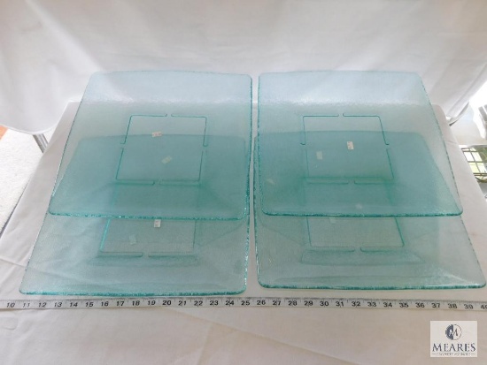 Lot of 4 GET Jade Green Platters