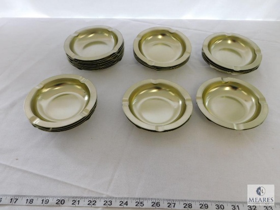 Lot of 27 Tablecraft 5-3/4" gold tone ash trays