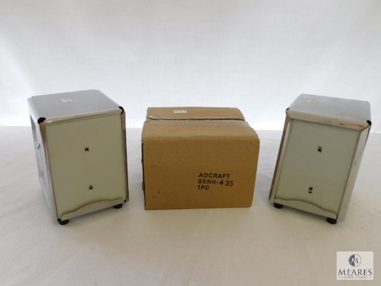 Lot of 3 Stainless Steel Napkin Dispensers - double sided