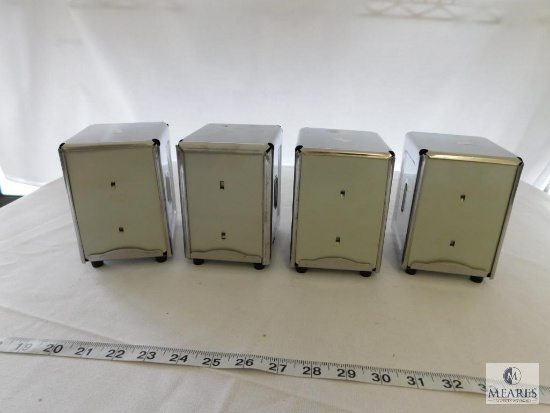 Lot of 4 Stainless Steel Napkin Dispensers - double sided