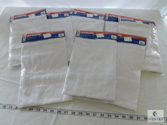 Lot of 8 Crestware Bistro Aprons White