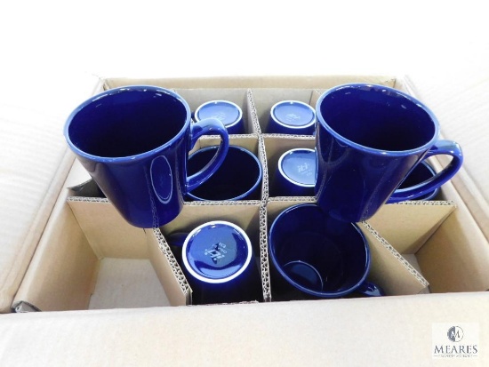 Case of 36 International Tableware 12 oz Funnel Coffee Latte Cups Cobalt Blue