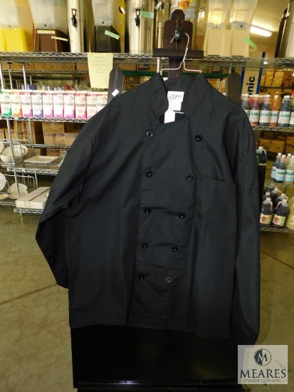 Happy Chef Black Coat Long Sleeve sz Medium