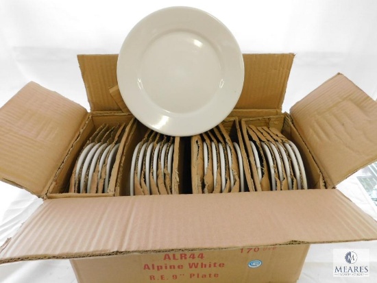 Case of 24 Crestware Alpine White 9" Ceramic Plates