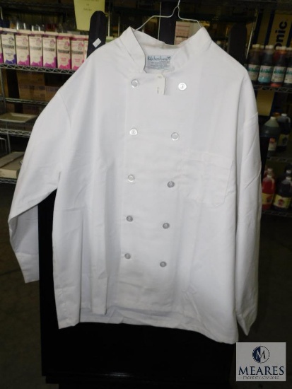 Kitchen Basix White Long Sleeve Chef Coat sz 46 / large
