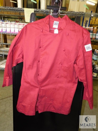 Chef Revival Long Sleeve Coat Burgundy Red sz large
