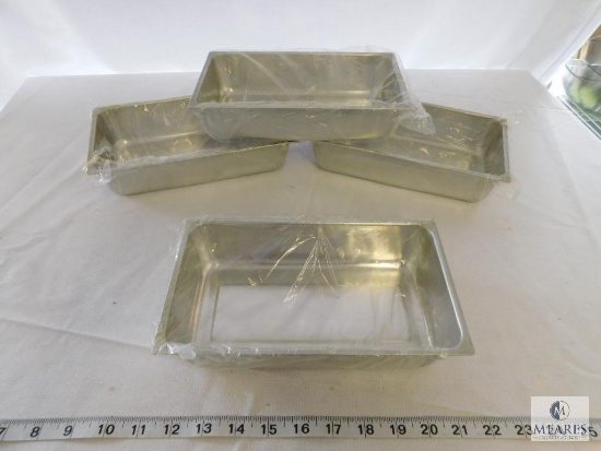 Lot of (4) 9" x 4" Stainless Pans