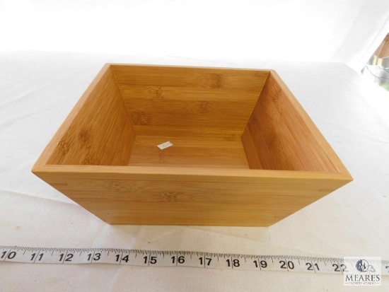 9" Square Bamboo Serving Bowl Dish