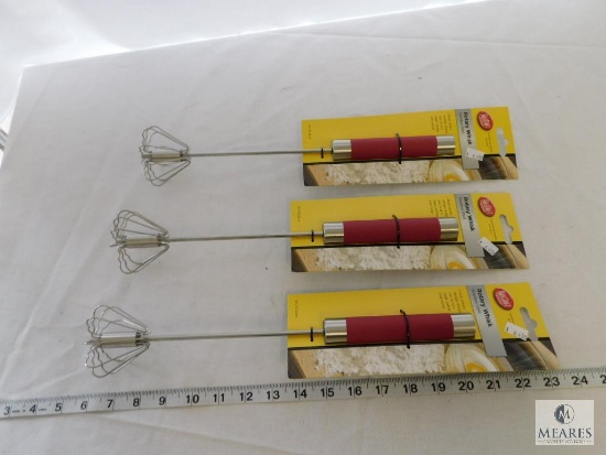 Lot of 3 Tablecraft Rotary Whisk Stainless Steel