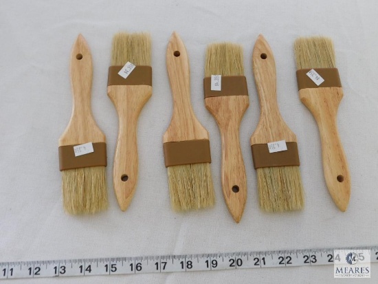Lot of 6 Basting / Glazing Brushes with Wood Handles