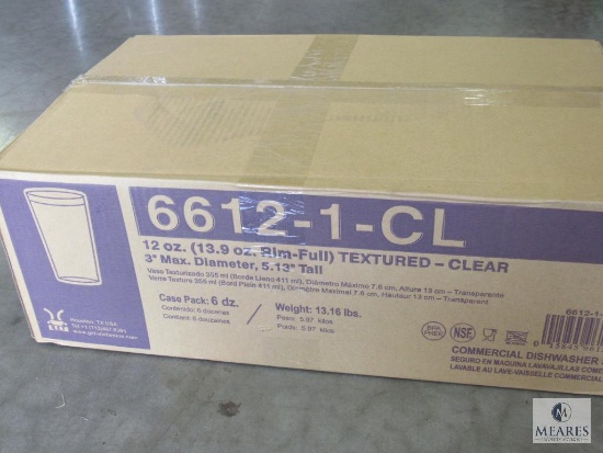 Case 6 dozen 12 oz Textured Clear Tumbler Cups