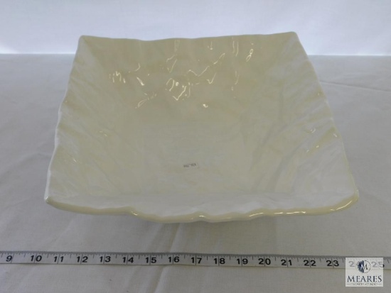 Large American Metalcraft 13" Square White Ceramic Serving Bowl