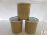 Lot of 3 Melamine Canisters with Lids Tan approximately 1.2 qt size
