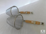 Lot of 2 Winco Fryer Basket Scoops with Pot Hanging Hooks