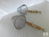 Lot of 2 Fryer Basket Scoops with Pot Hanging Hooks