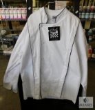 Chef Revival White Coat Black trim Long Sleeve sz Small Regular