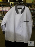 Best Textiles White & Houndstooth Trim Long Sleeve Chef Coat sz XL 46-50
