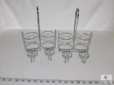 Lot of 2 Chrome Plated Condiment Rack - holds S&P and 2 Bottles