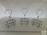 Lot of 3 Chrome Plated salt & pepper or condiment caddy racks