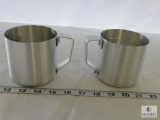 Lot of (2) 1 Liter Stainless Steel Measuring Cup