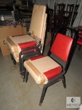 Lot of 4 Restaurant style Chairs Red Cushions
