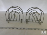 Lot of 2 Chrome Finish Napkin Holders