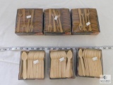 Lot of Bamboo Tasting Forks & Spoons