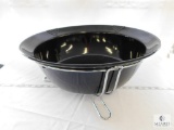 Extra Large Black Melamine Serving Dish with Chrome Stand