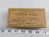 Pistol Ball Caliber .45 M1911, 50 cartridges